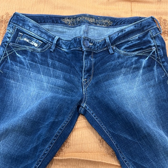 EXPRESS barely boot Zelda, slim fit ultra low rise jeans - Picture 4 of 6